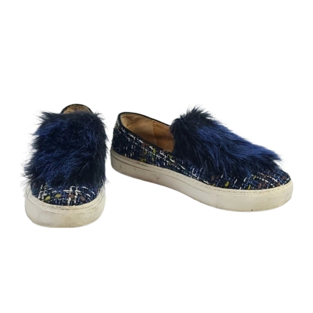 Fuzzy Boucle Loafers - Blue Multi